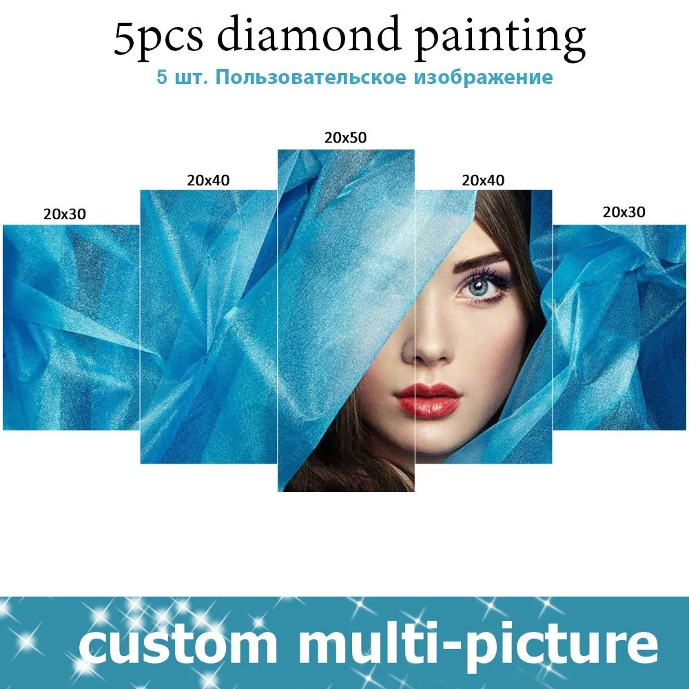 

Huacan Photos Custom Multi-picture Diamond Painting Picture Of Rhinestones 5D Diy Diamond Mosaic Full Square Diamond Embroidery