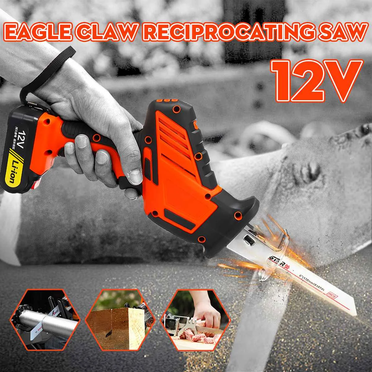

Eagle Claw Style Electric Reciprocating Saw Saber with Lithium Battery 12V 16.8V 21V 250W 3000rpm Power Tools