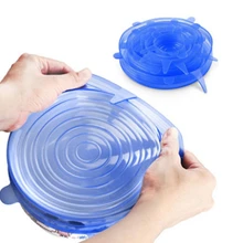Шт. 6 шт. универсальная силиконовая пищевая упаковка крышка-чаша