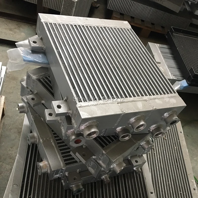 #Special Offers Free shipping 23859564 black aluminum plate-fin air cooler oil cooler water cooler for Ingersoll Rand MM90 screw air compressor
