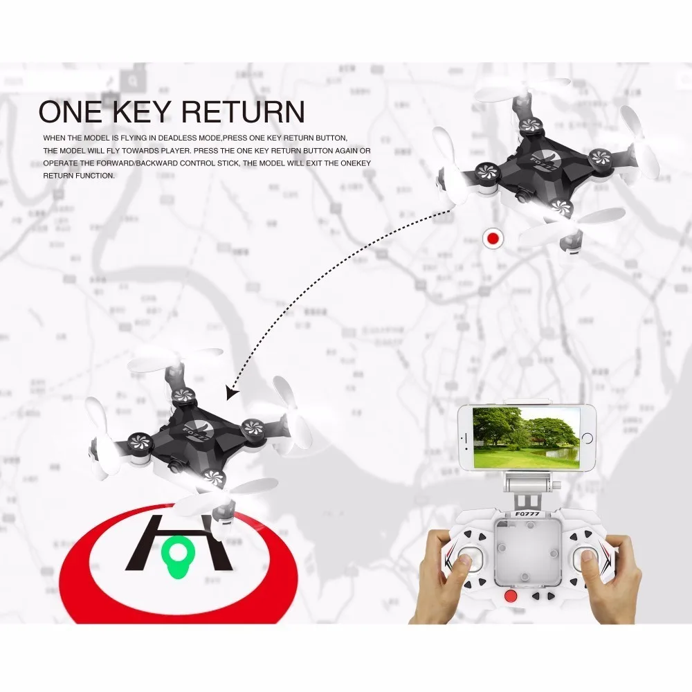 FQ777 FQ11W WIFI FPV With Foldable Arm 3D Mini 2.4G 4CH 6Axis Headless Mode Portable RC Quadcopter Helicopter One Key Return RTF