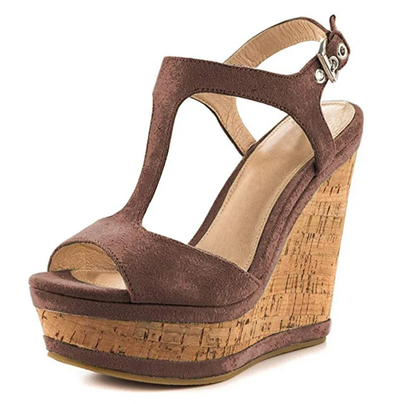 

Moraima Snc 2019 New Open Toe Gladiator Shoes Woman Summer Fashion Shoes Thick Sole Wedges Heels Brown Lady Cozy Party Sandals