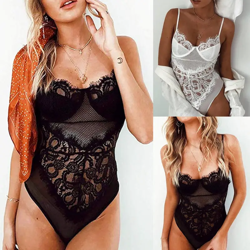 

NEW Women's Sexy Lingerie Lace Solid Lingerie Sexy Hot Erotic Babydoll Sleepwear Sexy Underwear Lace Bodysuit Set