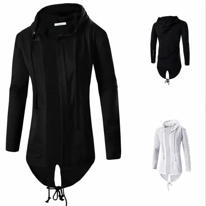 

Mens Hooded Hoodie Sweatshirts Fashion Hip Hop Mantle Hoodies Jacket Long Sleeve Cloak Male Coat Outwear Moleton Masculino