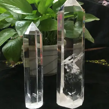 

Natural single-point double-pointed white crystal column crystal ornaments crystal small crafts natural crystal crafts 8-9cm