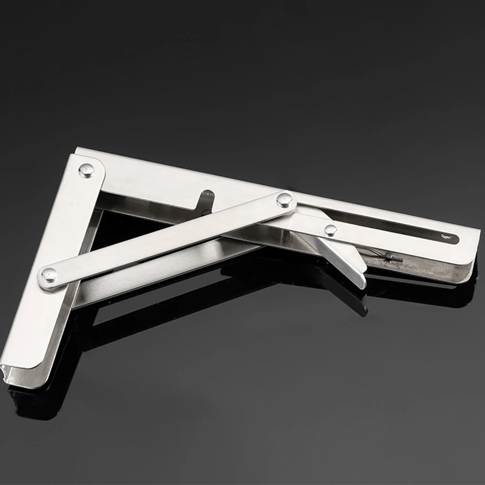 

2PCS Angle Bracket Home Durable Stainless Steel DIY Folding Wall Mounted Adjustable Bearing Shelf Triangle Table Bench