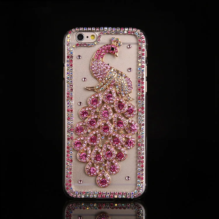

Luxury Bling Glitter Rhinestone Peacock Phone Case For Iphone 4 4s 5 5s SE 6 6s 7 8 7 plus 8 plus X XR XS XS MAX