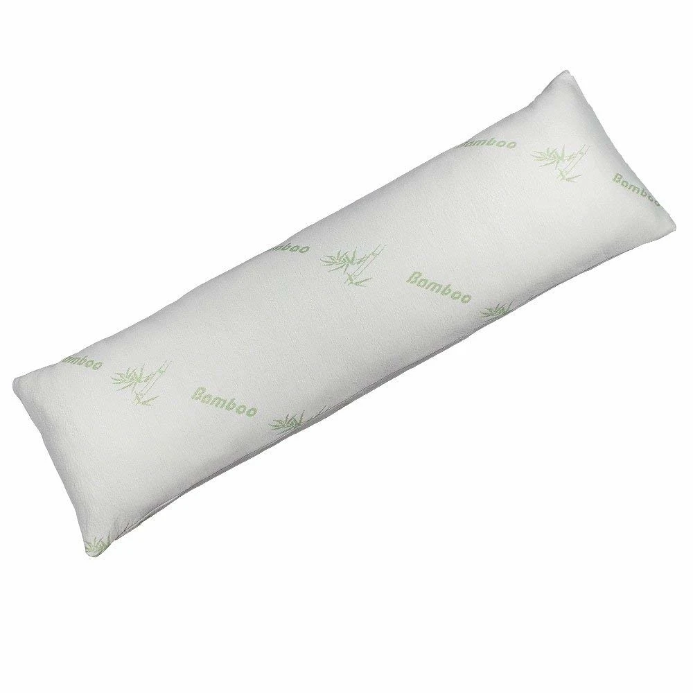 Memory Foam Body Pillow with Bamboo Fiber Cover Antibacterial, Mildew