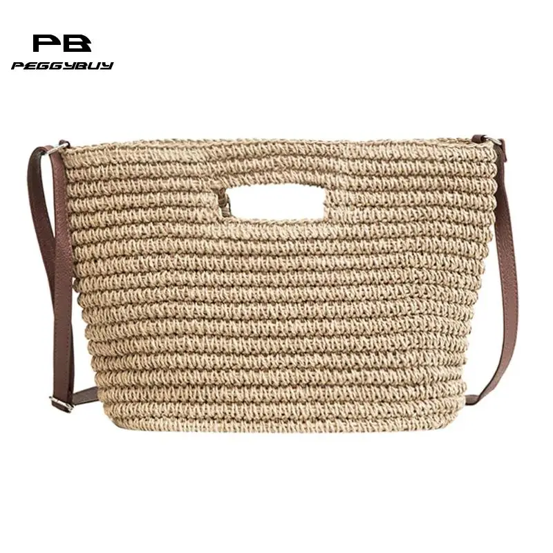 

Summer Women Weave Straw Beach bag Messenger Bags Shoulder Bucket Handbags clutch female women bag over shoulder bolsos mujer