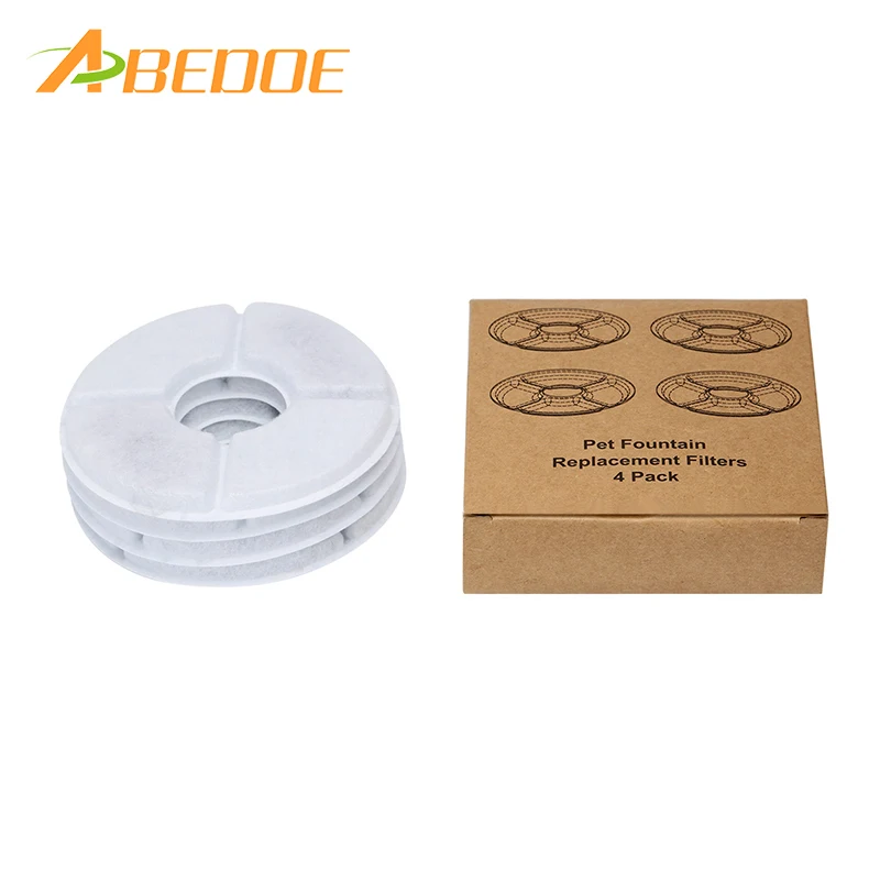

Abedoe 4 Stks Activated Carbon Filters Houtskool Filter Vervanging Voor Bloem Waterval Voor Kat Hond Huisdieren Drink Water