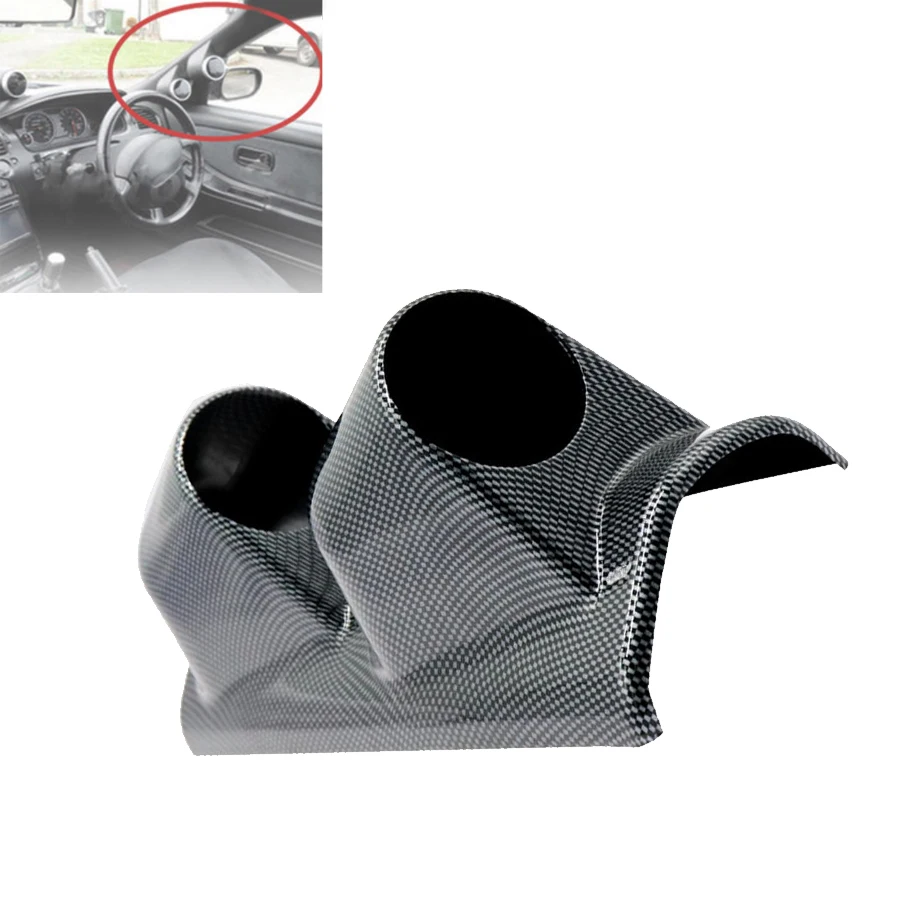 

Modification Right side of car Carbon fiber double hole 53mm instrument cover Instrument column stand