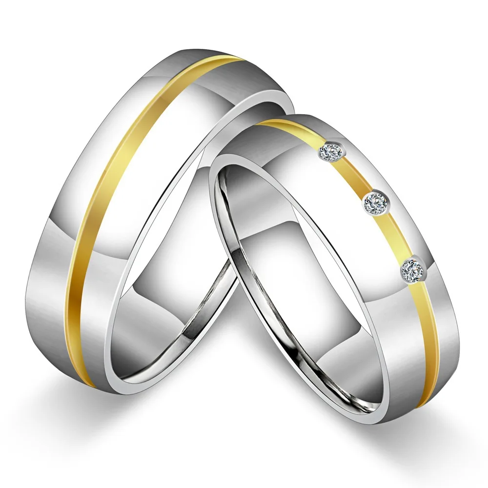 2019 Wedding Rings for Women Men Couple Promise Band Stainless Steel Anniversary Engagement Silver Ring Jewelry