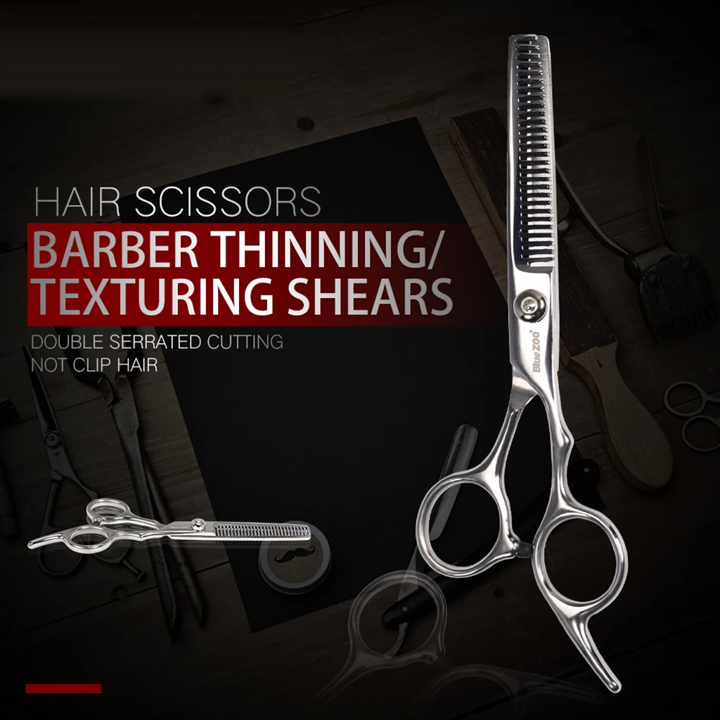 

Hair Thinning Shears, Professional Barber Hairdressing Texturizing Scissors, Stainless Steel with Finger Ring 6.7 inch