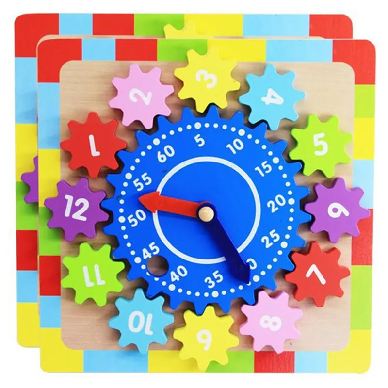 Детские развивающие игрушки Шестерни игровые часы пазл ранний образование Цвет цифровые Обучающие стерео Форма сопряжения блоки