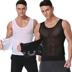 Для мужчин Абдо Для мужчин пояс-кушак сжатия мышц Корректирующее белье для похудения Body Shaper рубашки-топики без рукавов Повседневное