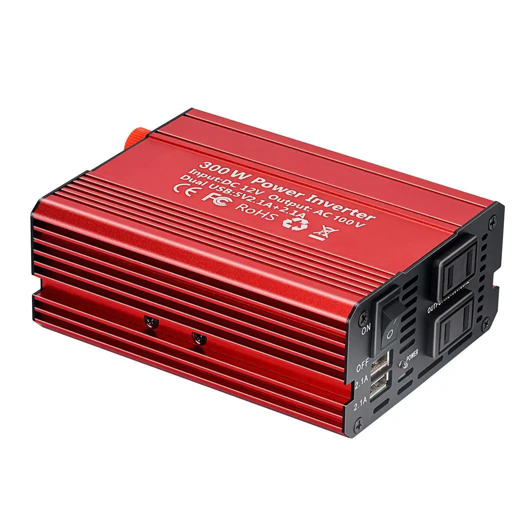 300 W автомобиля Мощность инвертор DC12V до 50/60(Гц) AC110V/220 V Dual USB Автомобильное 90(%) Мощность(Вт) преобразователь 5 V 1A, 2.1A