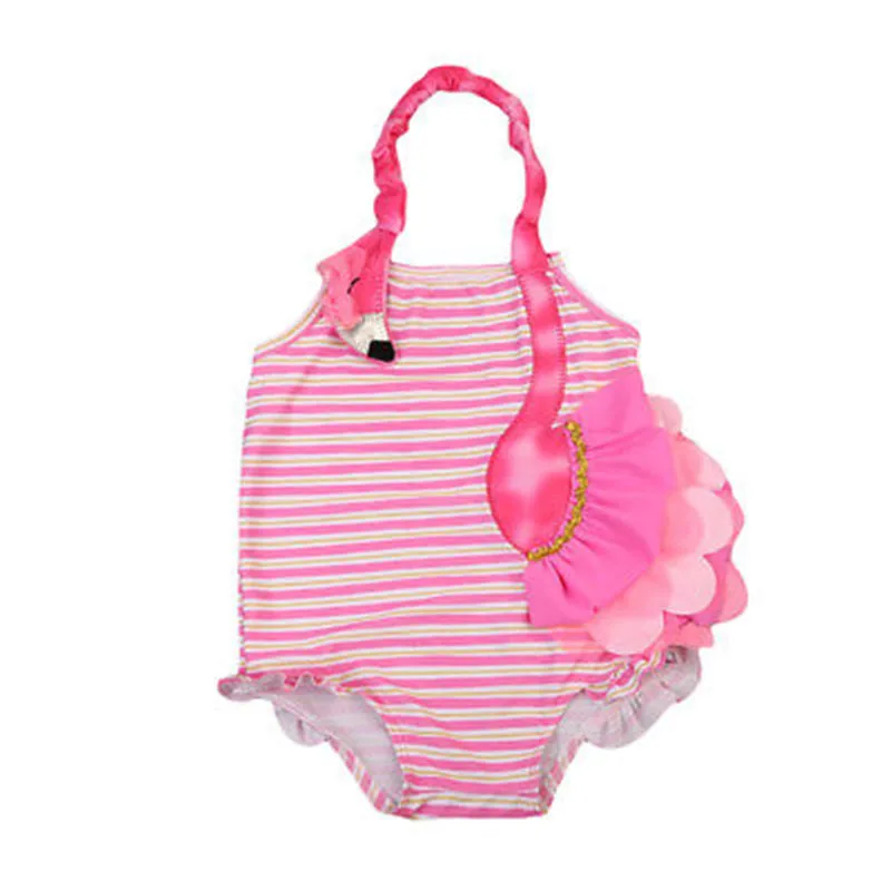 

2-7T Kids Girls Clothing Swimsuit Swimming Bodysuits Halter Cute Striped Costume Swimwear Summer Clothing