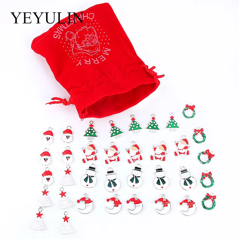 

Multiple Style Enamel Christmas Tree Snowman Moon Santa Claus Pendant Charms Fit Necklace Bracelet DIY Jewelry Making