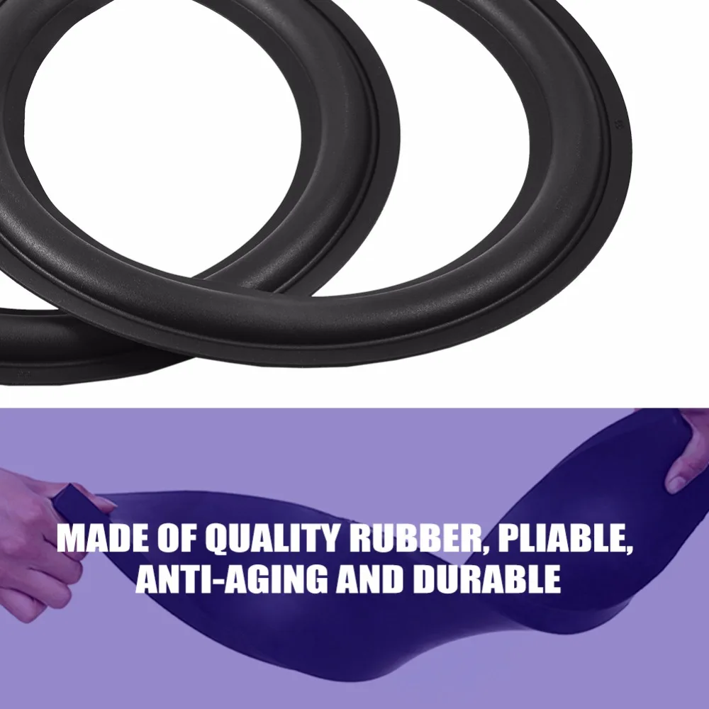 2pcs 8 inch Elastic Loudspeaker Speaker Surround Repair Rubber Woofer Edge Repair Durable Woofer Ring