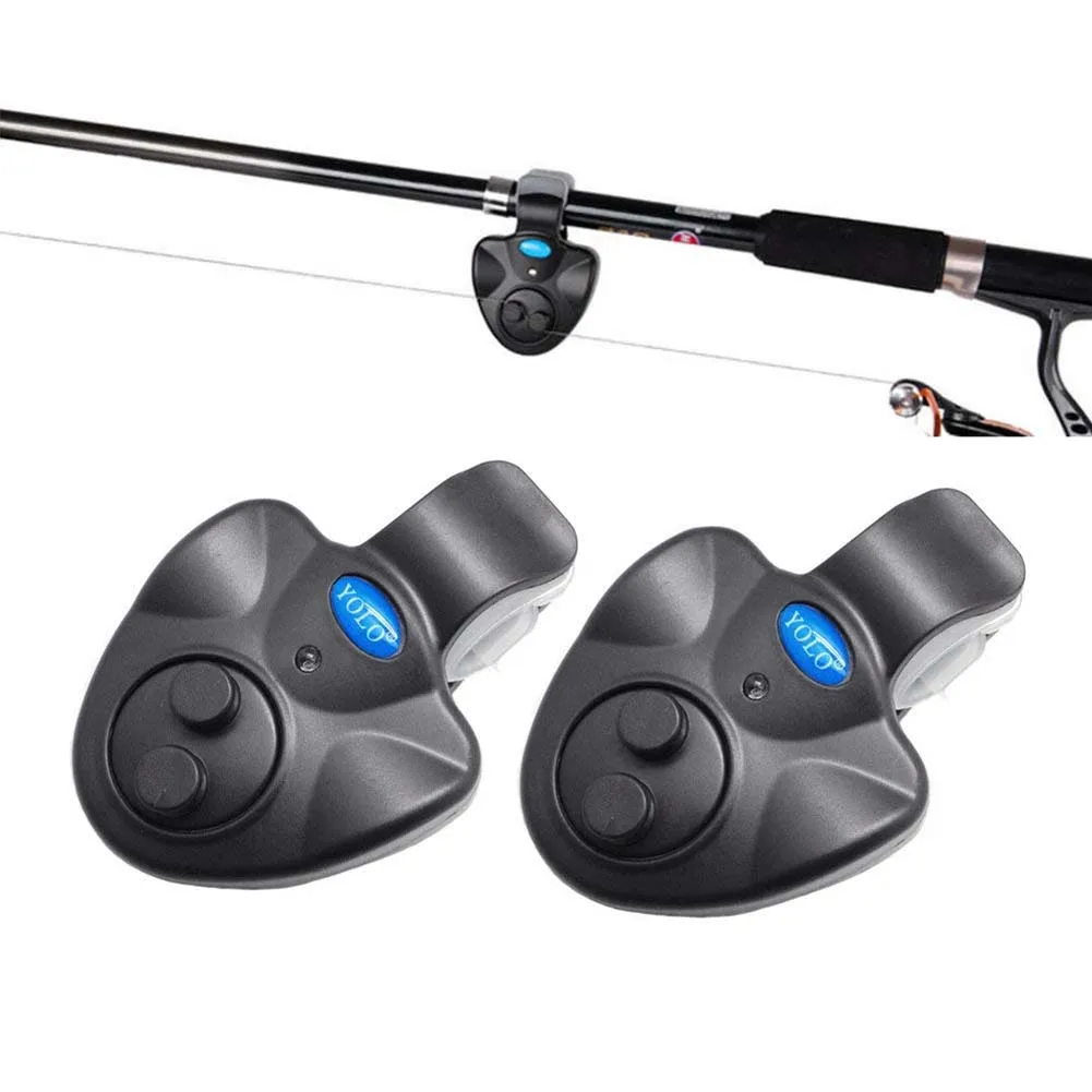 SEWS-YOLO Electronic Fishing Bait Alarm with Sound LED Lights Indicator Fish Bite Alarms for Pole Rods Line (Pack of 2 | Спорт и
