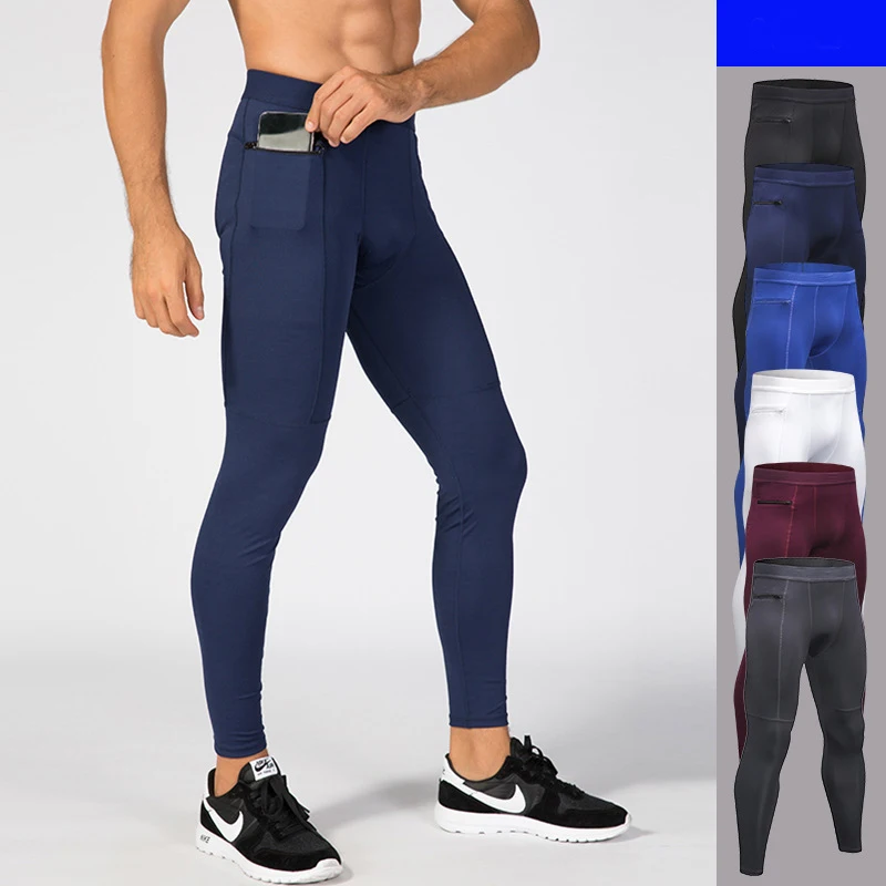 

Men Compression Tight Leggings Running Sports Male Gym Fitness Pants Quick Dry Trousers Workout Training Crossfit Yoga Bottoms