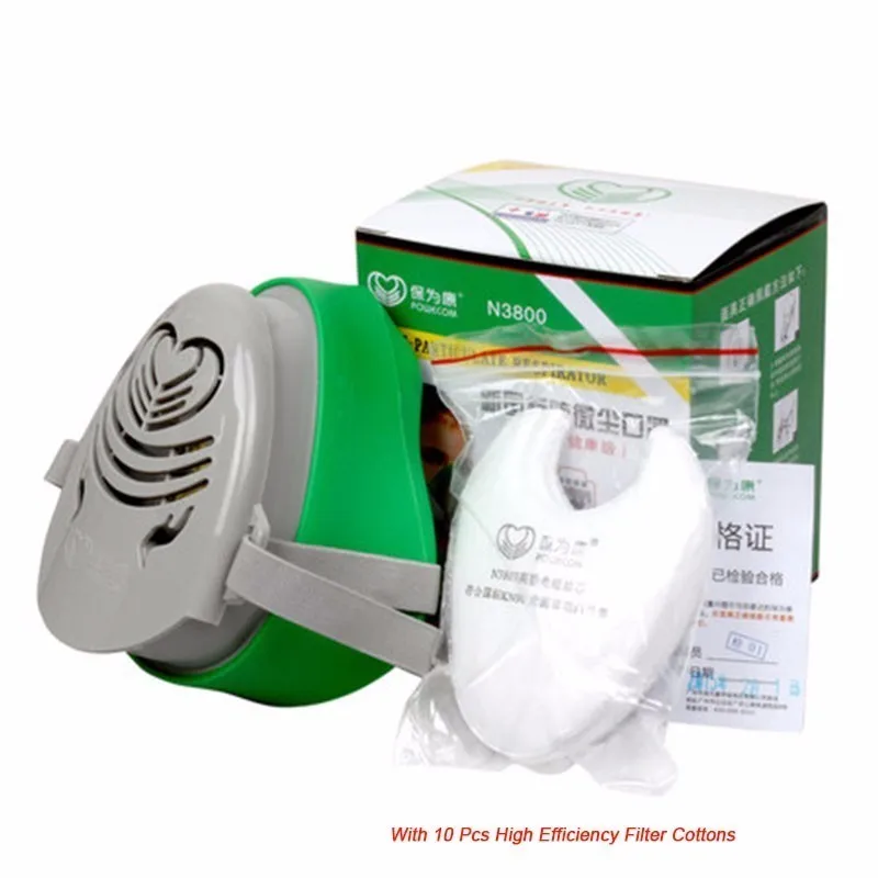 

Industrial Dust-proof Mask High Efficiency Filter Valve Ventilation Mask Disposable Respirator With 10pcs Filter Cotton T0463SHE