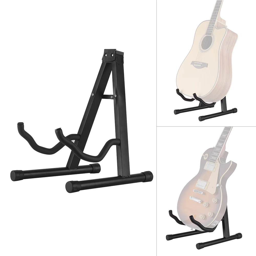 Plegable para Todos los Bajos de Guitarras Eléctricas Clásicas Soporte Guitarra Soporte Universal de Aluminio para Guitarra con Marco en A Ajustable 