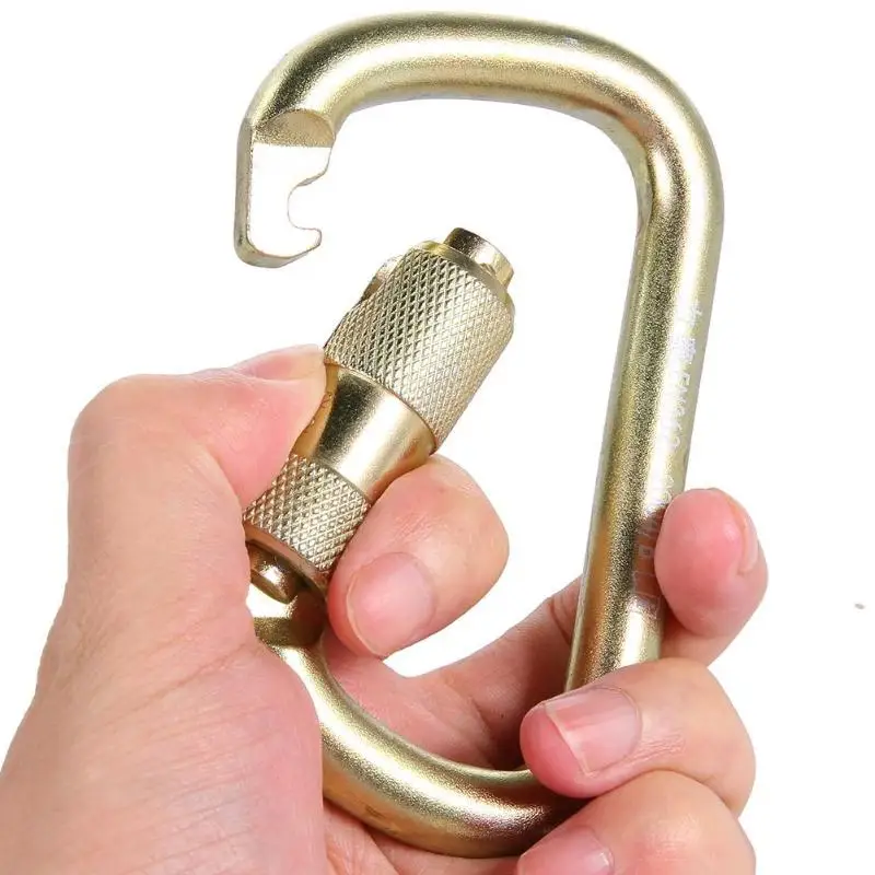 45KN D shape Quickdraw Открытый Горный Спорт стальной крючок карабинерный легкий Карабин