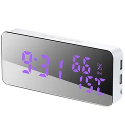 Мобильный телефон зарядки голос управление температура и влажность Led переменной 115 Цвет Будильник с зеркалом Творческий Sleepy стены Cl