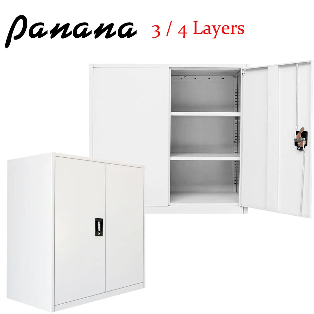 

Panana 3 / 4 Layers Metal Office 2 Door Filing Cabinet Storage Document Lockable Secure Vertical File Cabinet Organizer