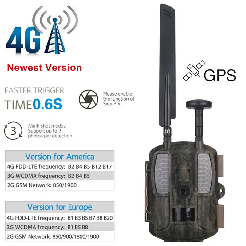 Trail Camera 4G фотоловушка MMS с ночным видением Охотничья камера поддержкой приложения