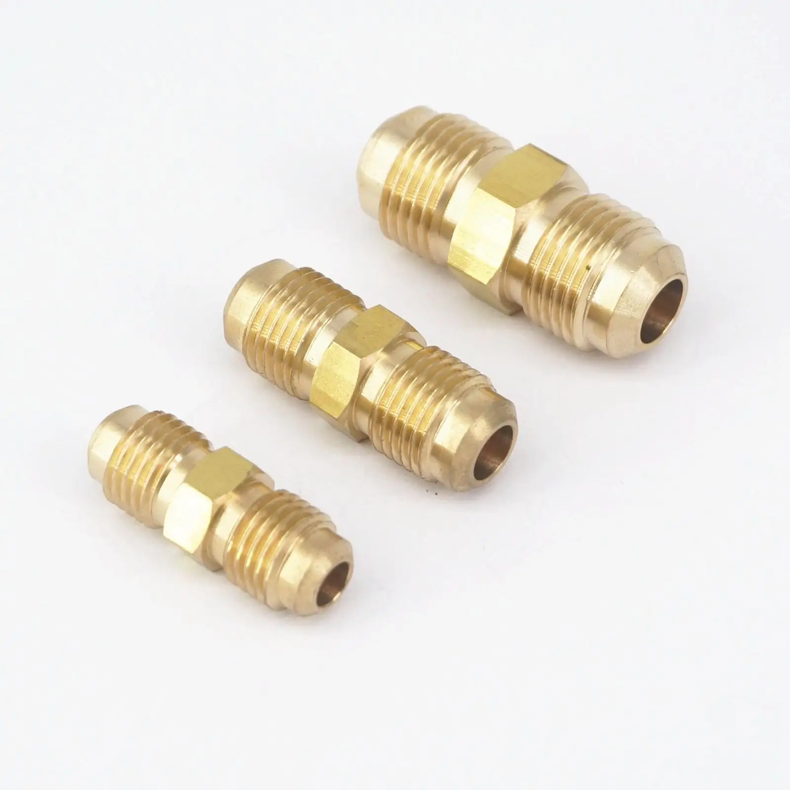 

Fit Tube OD 1/4" 5/16" 3/8" Straight Brass SAE 45 Degree Pipe Fitting Adapters Connectors 229PSI