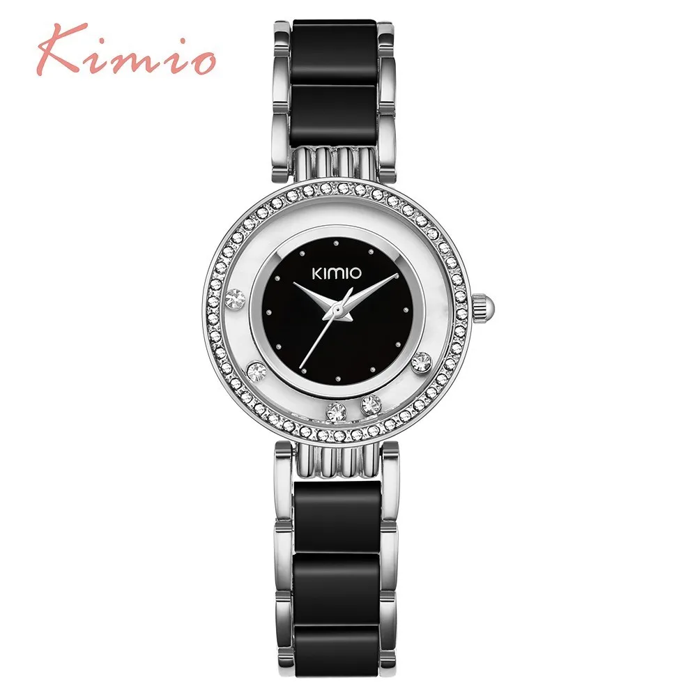 KIMIO Women Watch Fashion Crystal Diamond Rolling Rhinestone Women Watches Gold Bracelet Quartz Luxury Brand Ladies-watch Clock