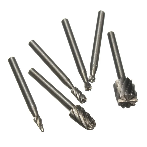 

6pcs/set Wood Rotary Suit Burr Set For Dremel High Speed Steel Tool Set for Processing of Metallic and Non-metallic Surfaces