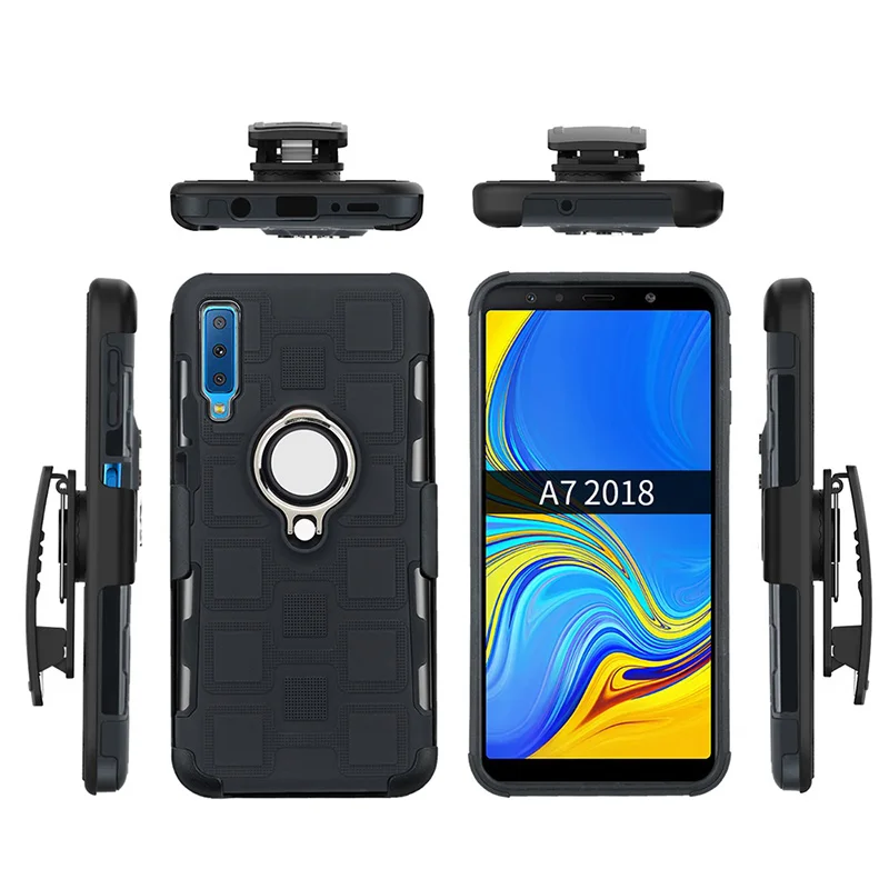 3 в 1 чехол броня для Motorola Moto E4 G4 G5 G5S G6 C E5 Plus Play 360 Вращение Зажим ремня подставка