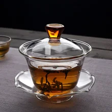 Стеклянная покрытая чаша для чая Kungfu tureen чашка чайная чашка с высоким боросиликатным материалом высокая термостойкость стеклянная чашка 150 мл