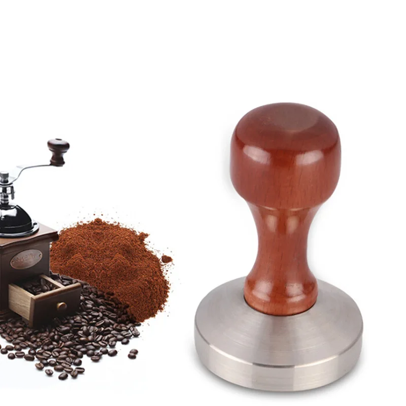 1*Coffee Tamper 51mm/53mm/57mm/57.5mm/58mm Wood Coffee Tamper Espresso Tamper Base Press 1*Coffee Tamper 51mm/53mm/57mm/57.5mm/58mm Wood Coffee Tamper Espresso Tamper Base Press