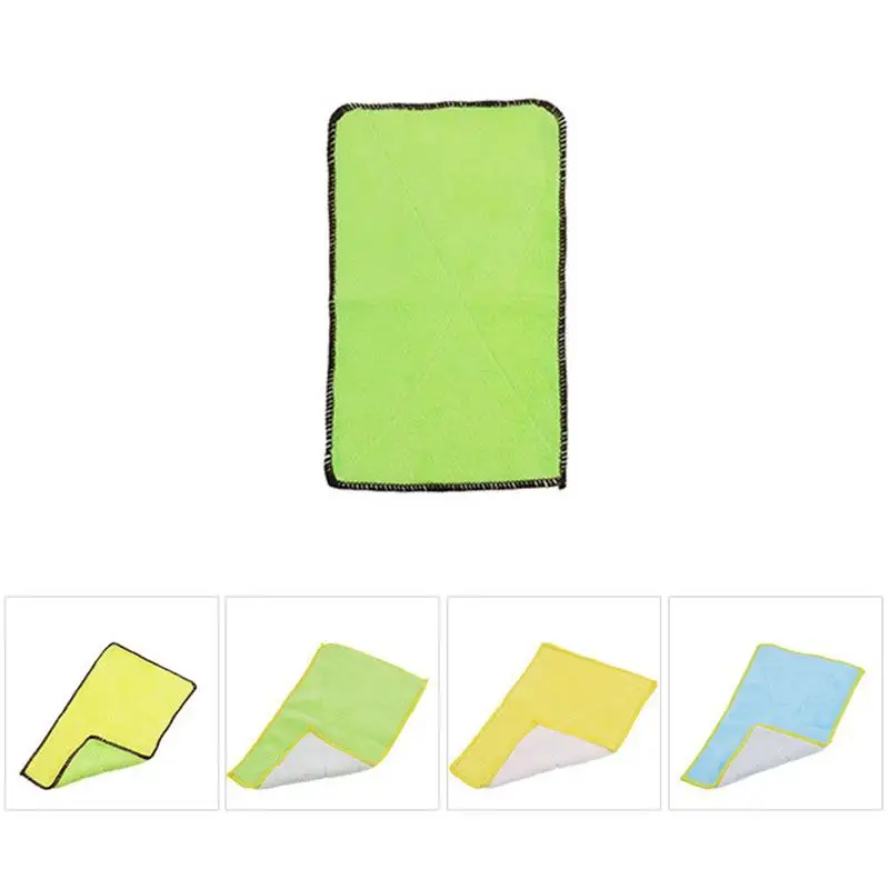 

Double-sided Water Absorption Dish Cloth Microfiber Non-stick Oil Dish Rag Pots Table Kitchen Cleaning Towel