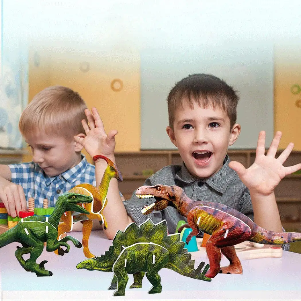Cartoon Dinosaur Assembly Picture Paper Children 3D Puzzle Educational years Unisex Model Toys old | Игрушки и хобби