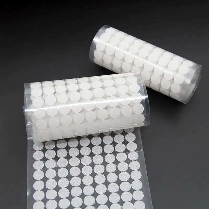 

Magic Dots Hooks and Loops Sticker Self Adhesive Fastener Tape Dots Strong Glue White Round Coins For Sewing Tape 100 Pairs