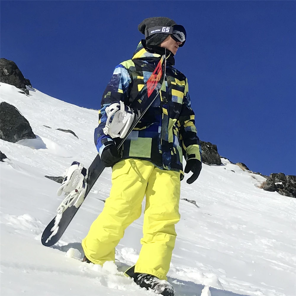 

SAENSHING Ski Suit Men Mountain Skiing Jacket + Snowboard Pants Waterproof Breathable Outdoor Winter Snowboarding Warm Snow Set