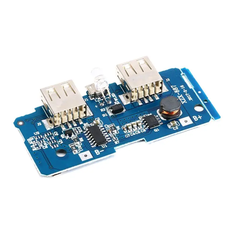 

2 pcs Dual Micro-USB 3.7v to 5V 2A Mobile Power Bank DIY 18650 Lithium Battery Charger PCB Board Boost Step Up Module With Led