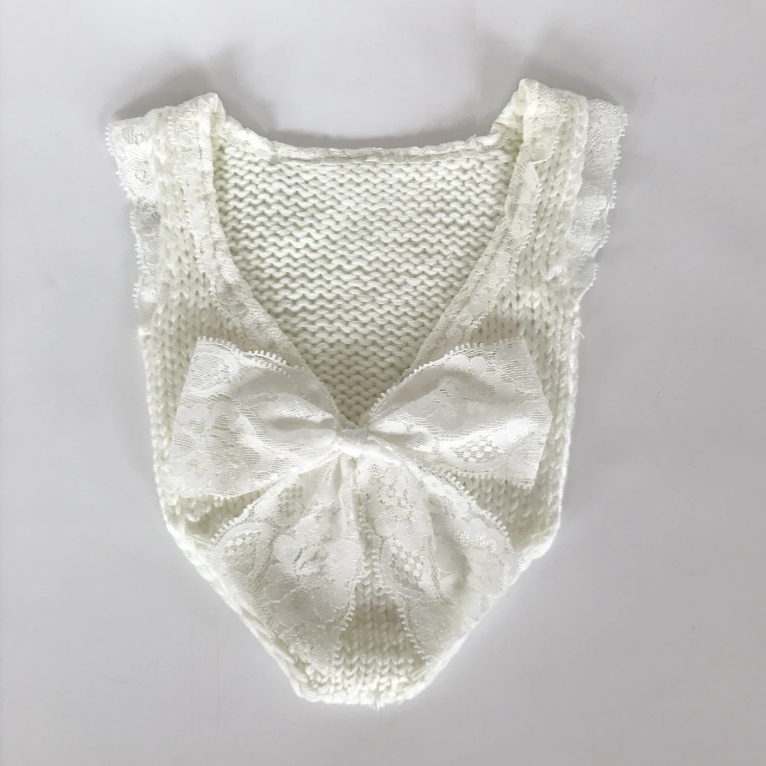 Newborn Baby Photography Props Lace Bow Baby Girl Knit Romper Infant Photography Clothes Baby Photo Props Accessories Fotografie