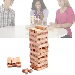 54 шт. деревянное здание Деревянная Башня Блоки Игрушки Domino Stacker Настольная игра игрушка семейная вечерние смешной экстракт строительные