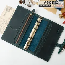 Planificateur personnel fait main en cuir véritable 48 K, carnet de voyage A6 petit Padfolio cadeau d'anniversaire en feuilles mobiles