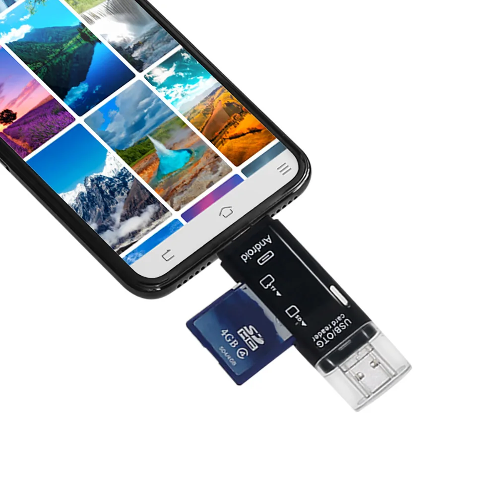 Для Macbook компьютера Android IOS Reader Multi 3 в 1 type C/Micro USB/USB OTG Кардридер высокоскоростной USB 2,0 универсальный OTG TF/SD