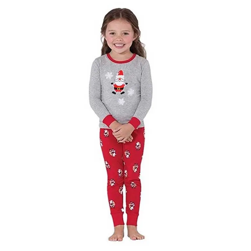 Рождественские пижамы для всей семьи, комплект рождественской одинаковой одежды для всей семьи одежда для сна для взрослых и детей с милым рисунком Санта-Клауса домашняя ночная рубашка для вечеринки