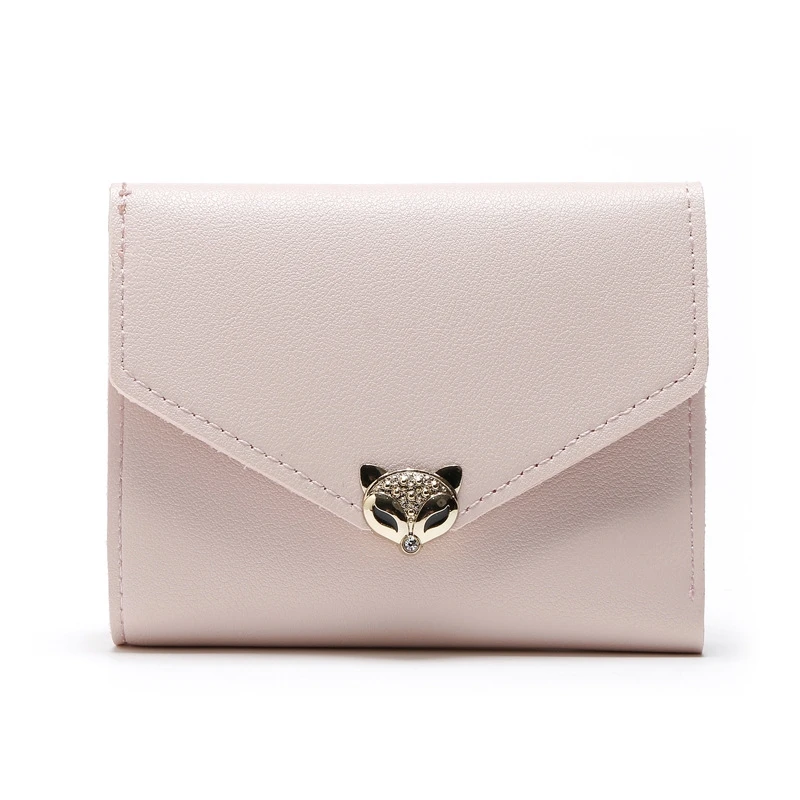

2019 Cute Fox Head Small Wallet Female Fashion Personality Student Wallet Mini Wallet