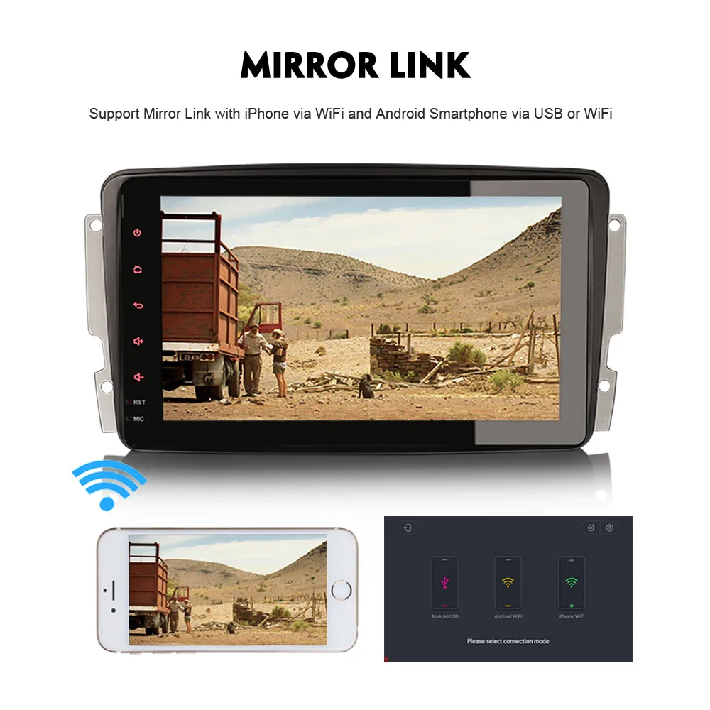 Flash Deal 8" DAB+ Autoradio Car stereo Car Multimedia Player for Mercedes Benz C/CLC/CLK Class W203 Android 8.1 WIFI 4G GPS BT Bluetooth 2