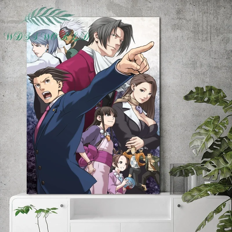 

Ace Attorney Anime Poster Silk Fabric Cloth Print Wall Art Home Decor No Frame